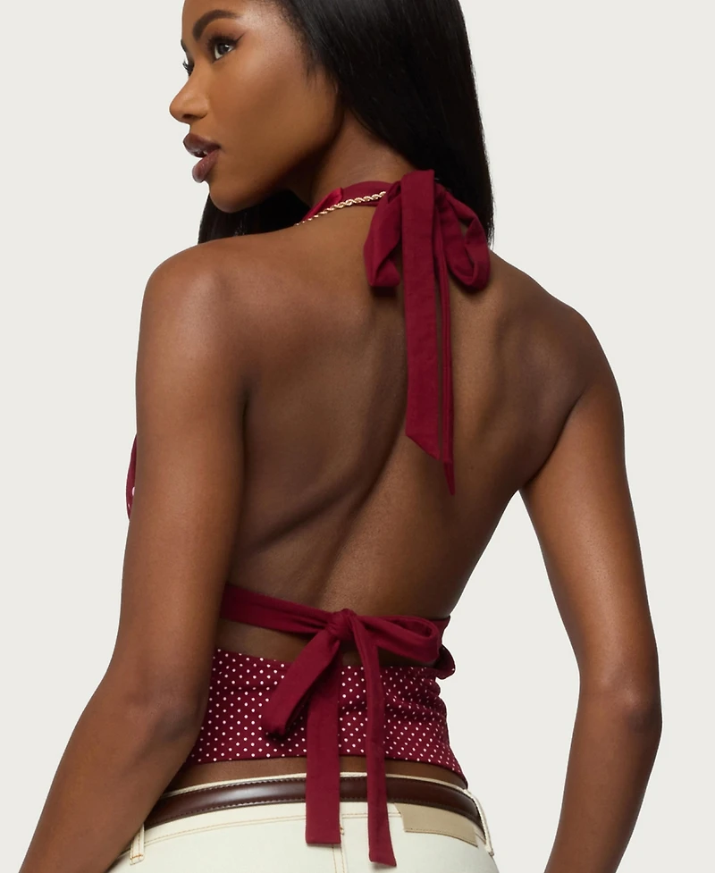 Edikted Women's Ginny Mixed Polka Dot Halter Top