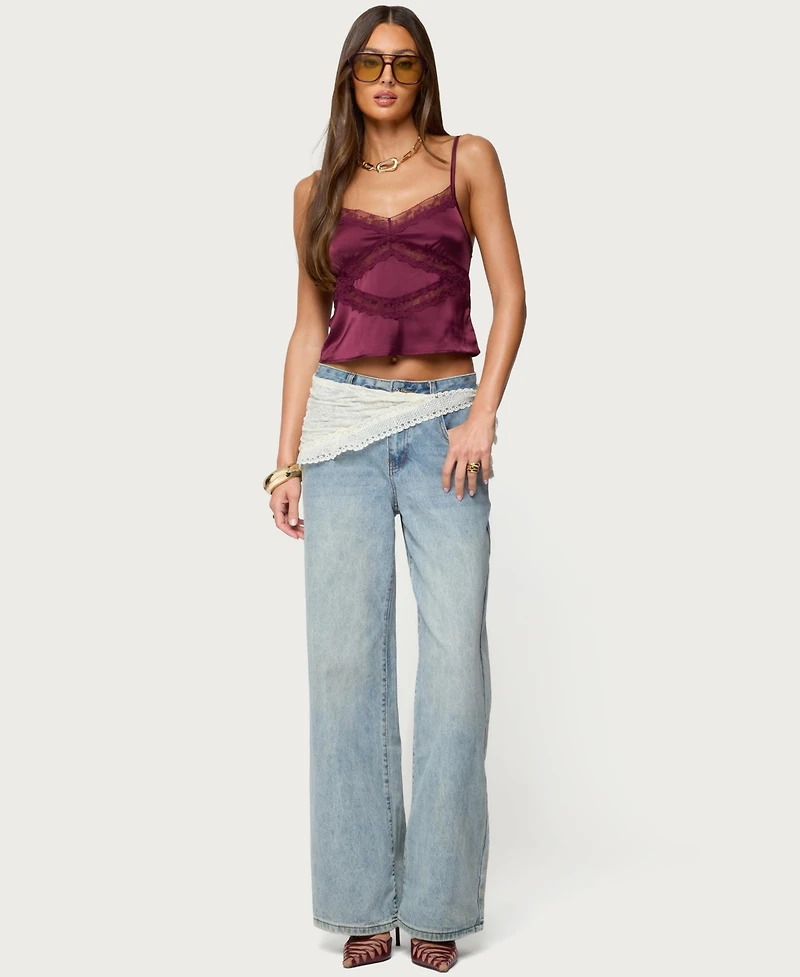 Edikted Womens Tamar Satin Effect Tank Top