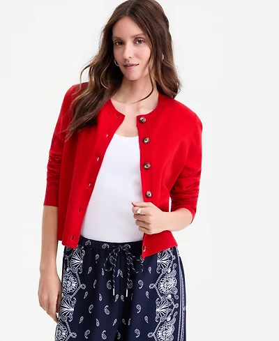 On 34th Women's Cropped Crewneck Cardigan, Macy's Exclusive