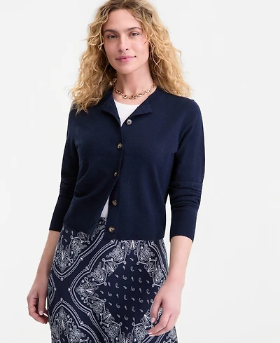 On 34th Women's Cropped Crewneck Cardigan, Macy's Exclusive