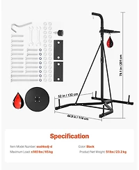 Sugift Punching Bag Stand 2-in-1 Heavy Duty Boxing and Speed Bag Stand Holds 140 Lb