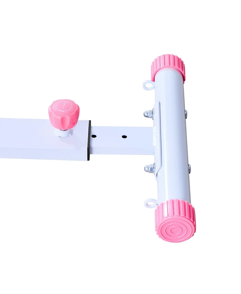 Sugfit Deep Squat Machine Adjustable Glute Trainer with Resistance Bands Pink White