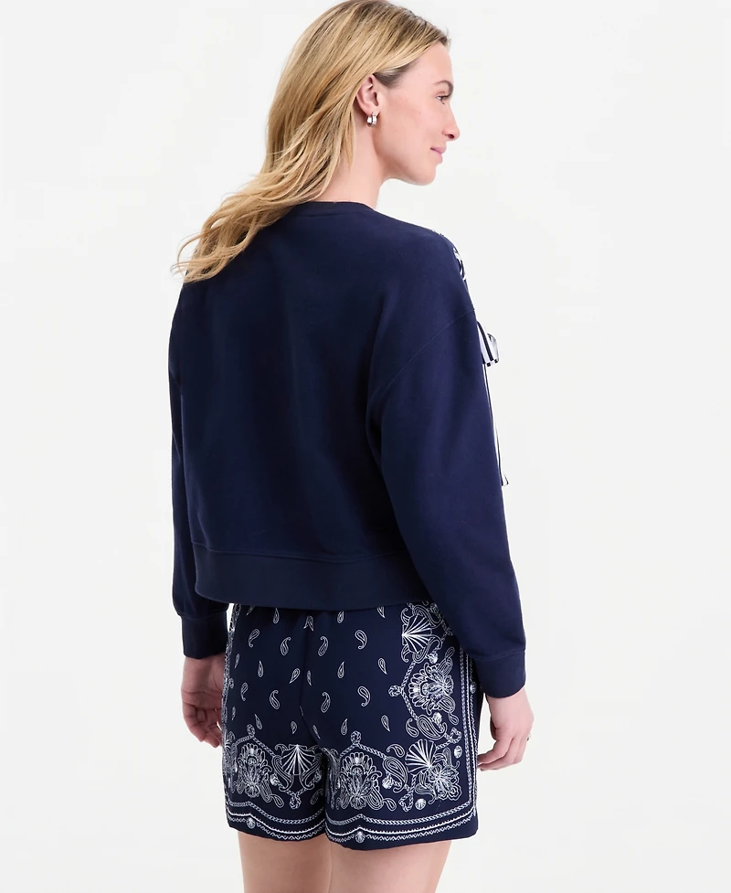 On 34th Women's Lace-Up Shoulder Sweatshirt, Macy's Exclusive