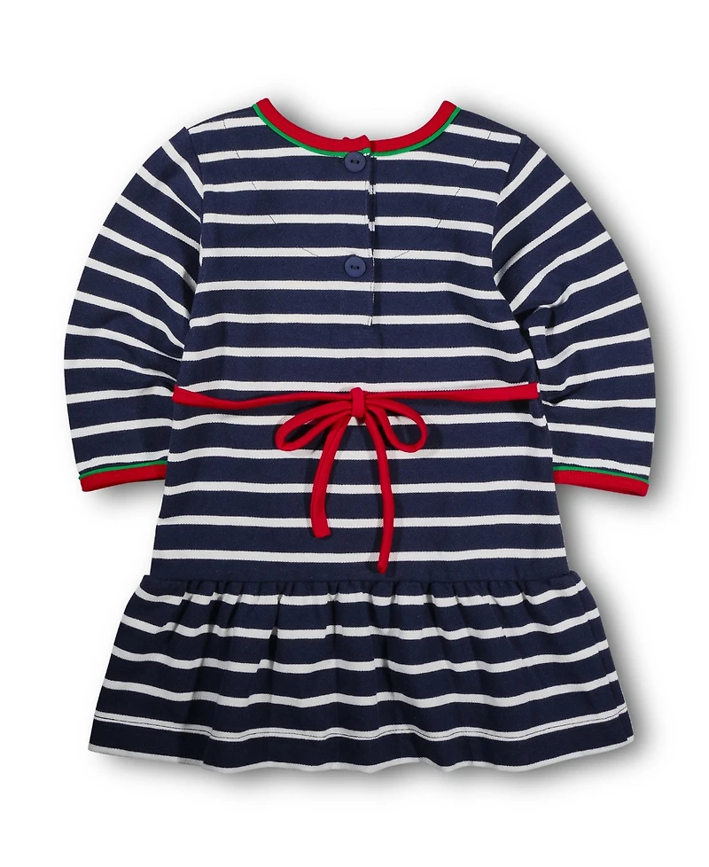 Florence Eiseman Baby Girls Stripe Knit Dress With Embroidered Holly