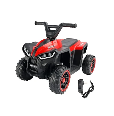 Bruce & Shark 12V Kids Electric Ride-On Car, Atv Style with Led Light, Music & Safety Belt