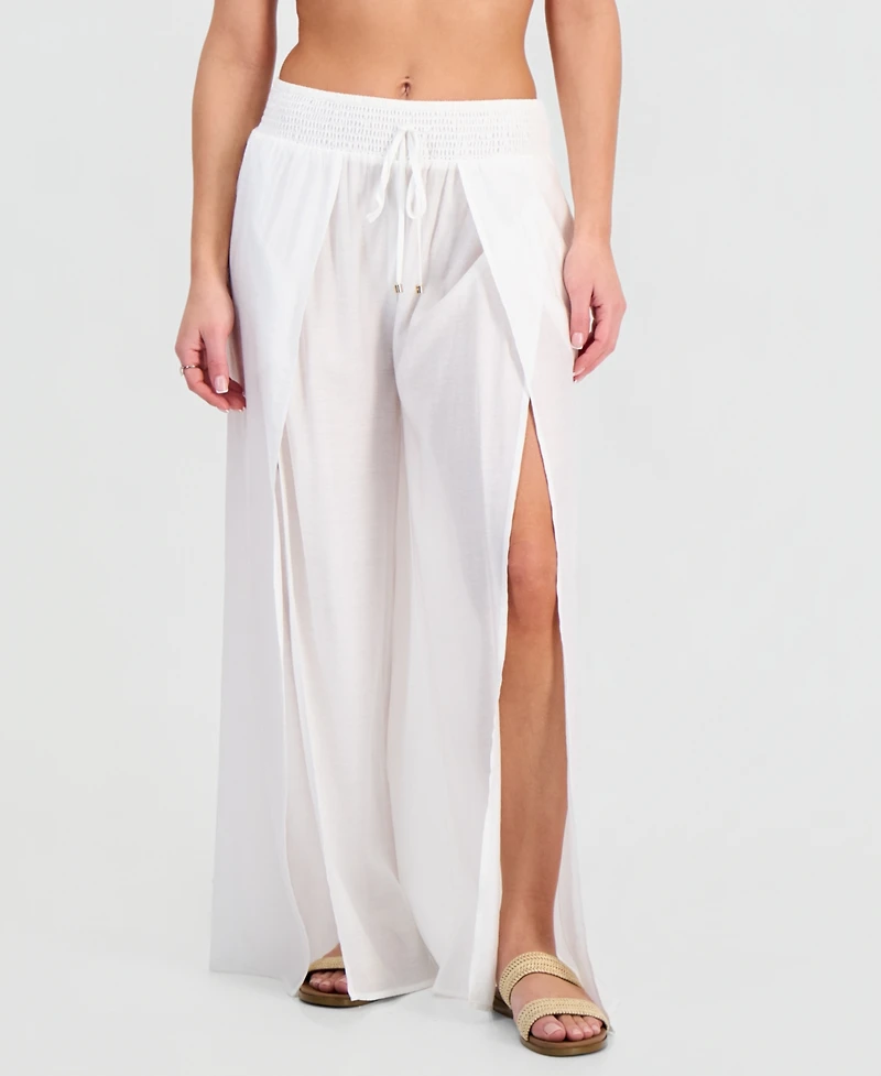 Dotti Women's Smocked-Waist Cover-Up Pants