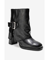 Forever & Always Shoes Women's Lore Leather Block Heel Boot