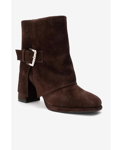 Forever & Always Shoes Women's Lore Leather Block Heel Boot