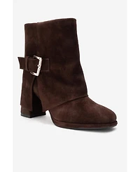 Forever & Always Shoes Women's Lore Leather Block Heel Boot