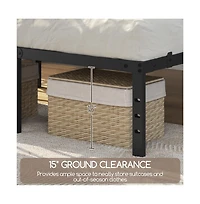 Yaheetech Metal Platform Bed Frame with Heavy Duty Steel Slat Support / Non-slip Mattress Foundation / No Box Spring Needed