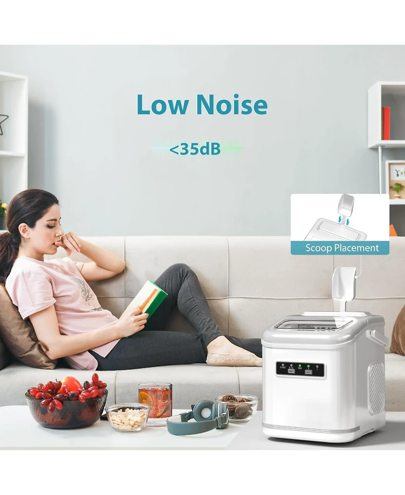 Cowsar Countertop Ice Maker, 26-Lb./Day, Self-Cleaning