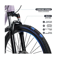 Artudatech 26-Inch 27-Speed Mountain Bike with Lock-Out Fork & Dual Disc Brakes for Versatile Riding