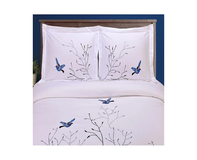 Superior Swallow Cotton 3-Piece Duvet Cover Set, King/California King