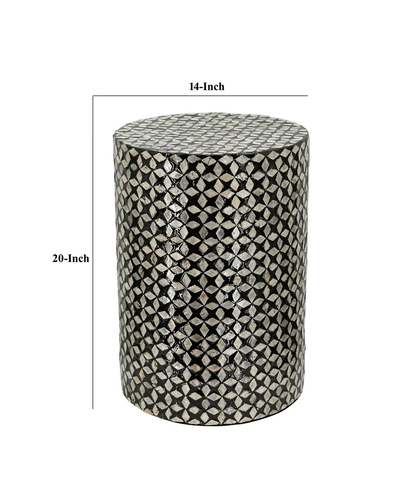 Slickblue Modern Cylindrical Accent Stool Table Stylish Geometric Design