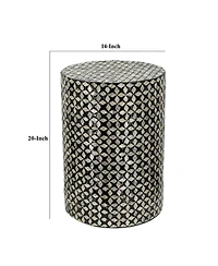 Slickblue Modern Cylindrical Accent Stool Table Stylish Geometric Design