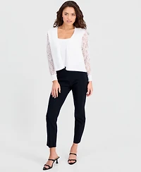 Robbie Bee Petite Lace-Sleeve Open-Front Shrug