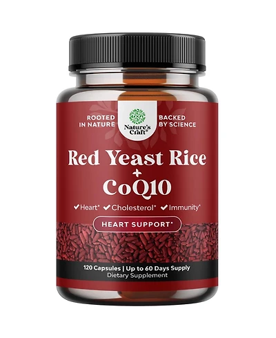 Nature's Craft Red Yeast Rice + CoQ10 Capsules, Nature's Craft, 120ct
