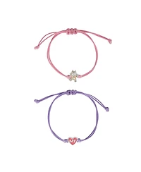 Bluey Adjustable Friendship Bracelet Set, Heart Charm, 4-Pack