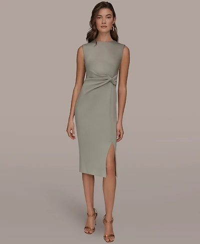 Donna Karan New York Petite Sleeveless Side Tuck Sheath Dress