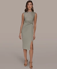 Donna Karan New York Petite Sleeveless Side Tuck Sheath Dress
