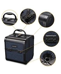 Byootique 2-Piece Makeup Train Case Cosmetic Organizer Kit Rococo Coral Artists