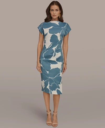Donna Karan New York Women's Boat Neck Midi Dress