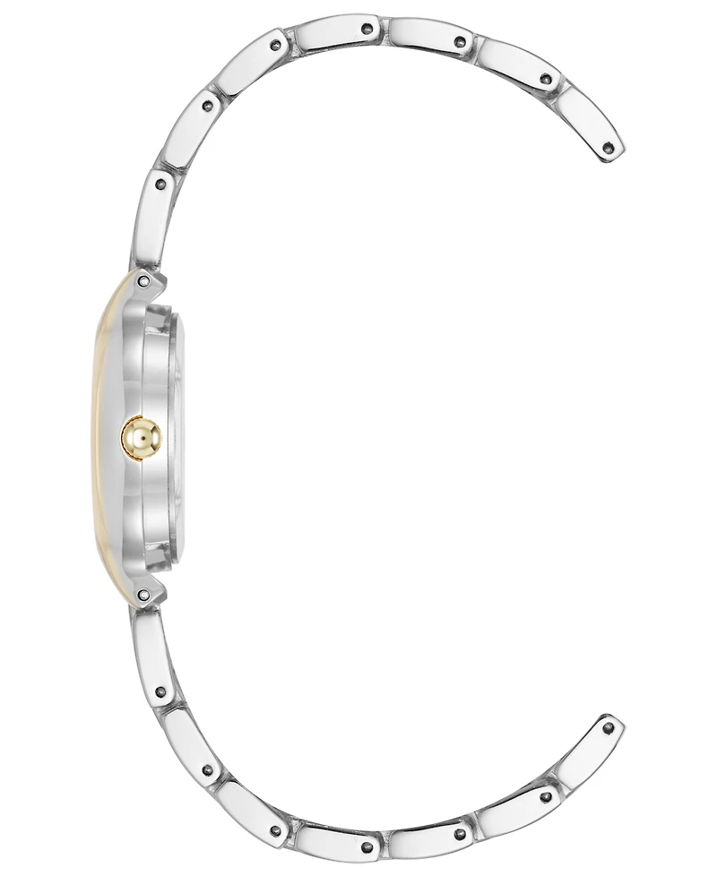 Anne Klein Women's Quartz Two-Tone Metal Alloy and Dail Crystal Accented Watch Set, 28mm