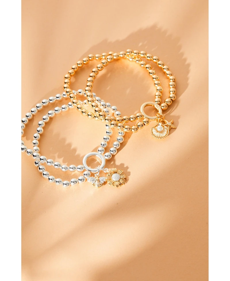Sunflower Bee Double Stretch Bracelet