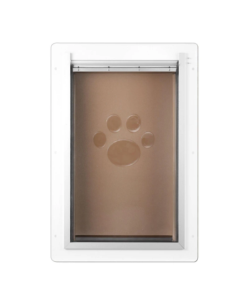 Cozito Metal Frame Wall-Entry Pet Door with 3-Flap System, Small, White