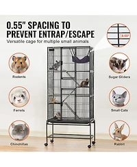 Cozito 4-Tier Rolling Metal Ferret Cage with Ramps