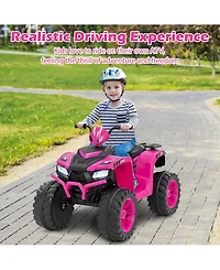 Sugift 24V Kids Ride-On Electric Atv with Wireless Connection for Toddlers 3-8 Years