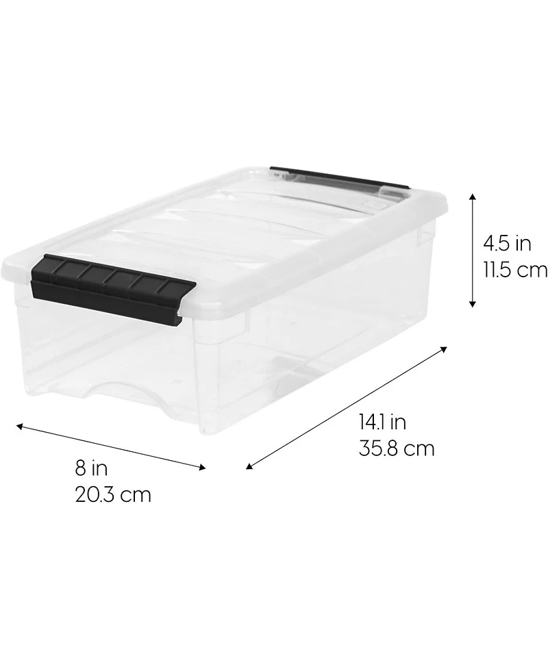 Iris Usa 6 Qt Stackable Plastic Storage Bins with Lids, 8 Pack - Bpa-Free, Made in Usa