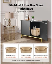 Cozito Modern Wooden Litter Box Enclosure with Metal Legs, 27.6