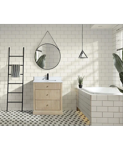 Ari Bath, Redondo 30", Freestanding, Ash Oak Finish