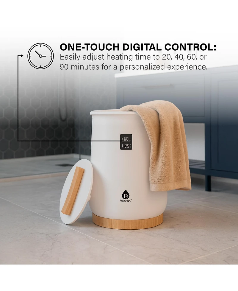 Pursonic Luxury Towel Warmer with One-Touch Digital Control Panel