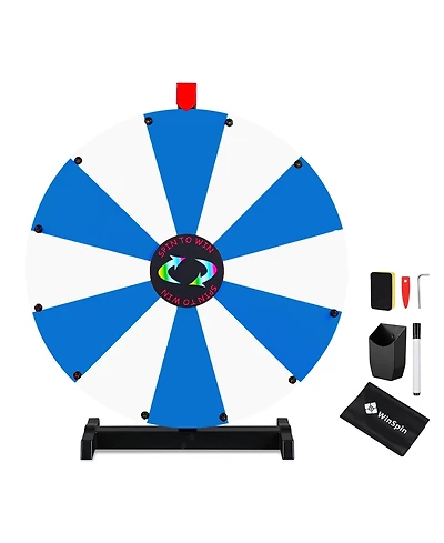 Yescom WinSpin 24" Pop Up Display Tabletop Prize Wheel Blue & White Trade Show Display Spinning Wheel 12 Slots for Outdoor Booths Exhibition Even