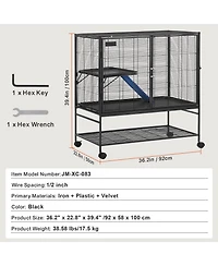 Cozito 2-Tier Rolling Small Animal Cage with Tray, 39