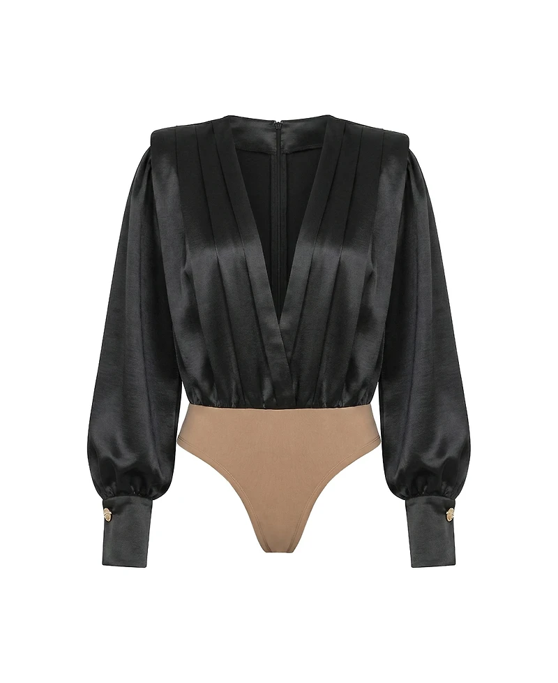 Jluxlabel Women's Satin Radiance Bodysuit.