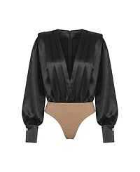 Jluxlabel Women's Satin Radiance Bodysuit.