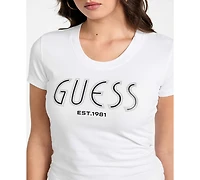 Guess Women's Short-Sleeve Crewneck Logo Tee