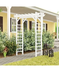 Dura-Trel Inc Dura-Trel Providence Arbor 64" x 85" Pvc Outdoor Garden Arch Trellis, White