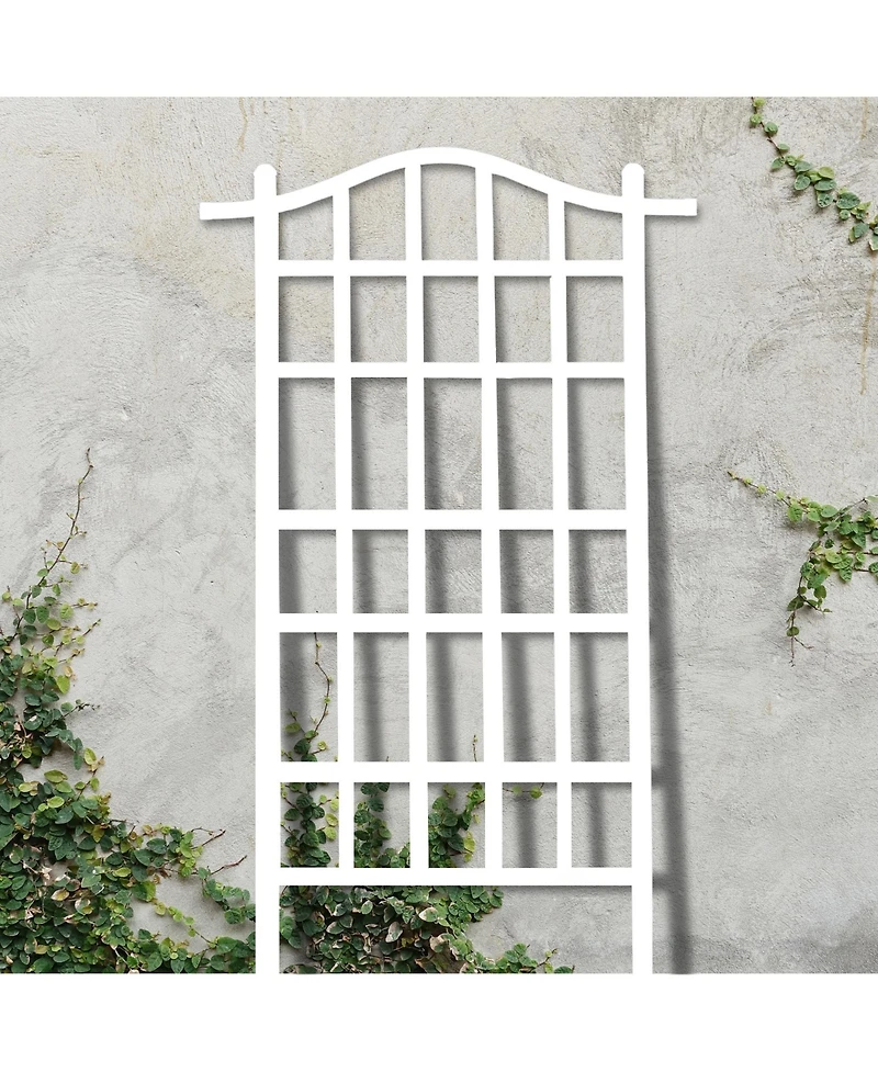 Dura-Trel Melrose 35 x 75 Inch Vinyl Outdoor Garden Patio Plant Trellis, White