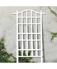 Dura-Trel Melrose 35 x 75 Inch Vinyl Outdoor Garden Patio Plant Trellis, White