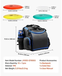 Sugift Disc Golf Set 12-Piece Starter Kit with Discs Marker and Backpack