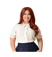 Unique Vintage Plus 1950s Tie Cuff Blouse