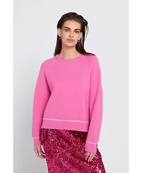 Elle Collection Women's Knit Sweatshirt Pullover