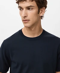 Mango Men's Cotton Fine-Knit T-Shirt