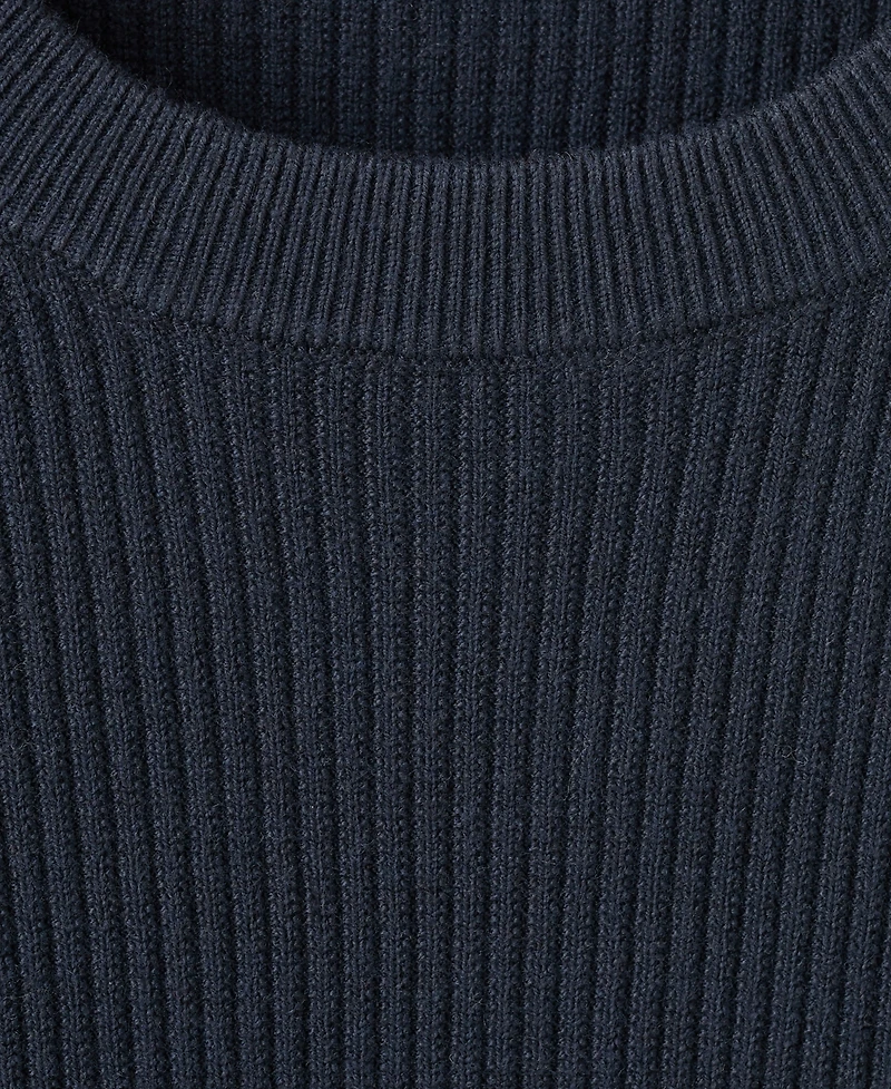 Mango Men's Fine Rib-Knit Cotton Sweater
