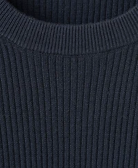 Mango Men's Fine Rib-Knit Cotton Sweater