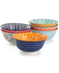 Elama Roxey Footed Bowls, Set of 6, Service For 6